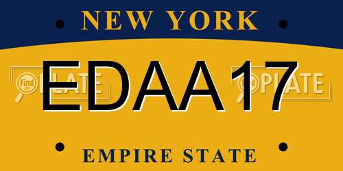 EDAA17 New York License Plate
