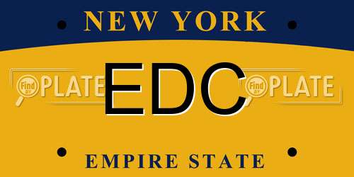 EDC New York License Plate