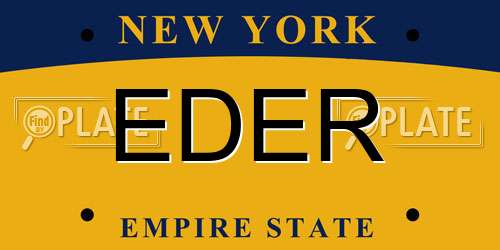 EDER New York License Plate