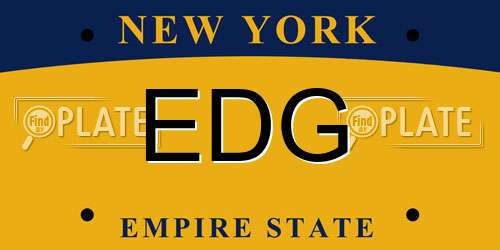 EDG New York License Plate
