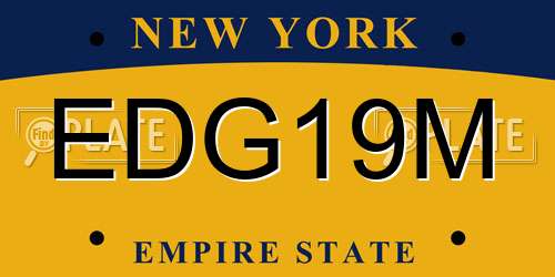 EDG19M New York License Plate