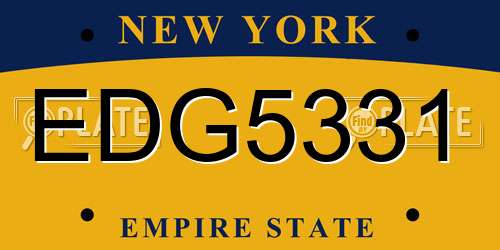EDG5331 New York License Plate