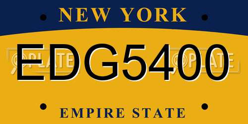 EDG5400 New York License Plate
