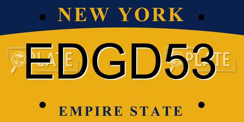 EDGD53 New York License Plate