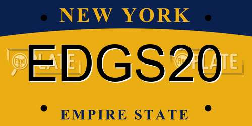 EDGS20 New York License Plate