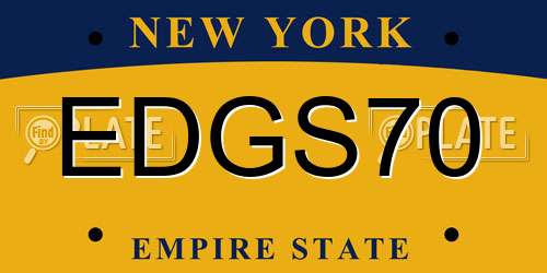 EDGS70 New York License Plate