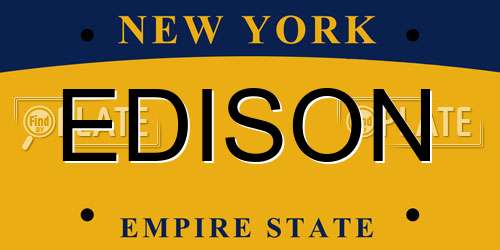EDISON New York License Plate