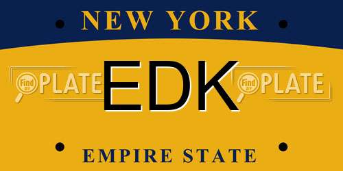 EDK New York License Plate
