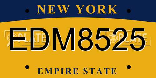 EDM8525 New York License Plate