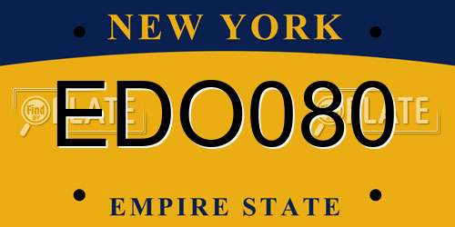 EDO080 New York License Plate