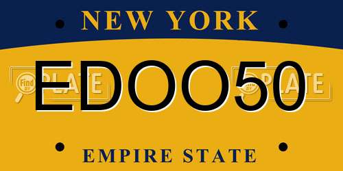 EDOO50 New York License Plate