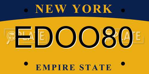 EDOO80 New York License Plate