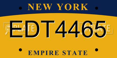EDT4465 New York License Plate