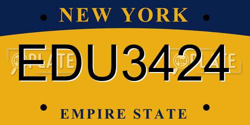 EDU3424 New York License Plate