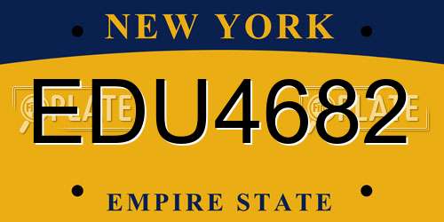 EDU4682 New York License Plate