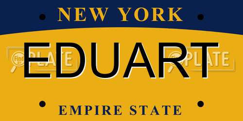 EDUART New York License Plate