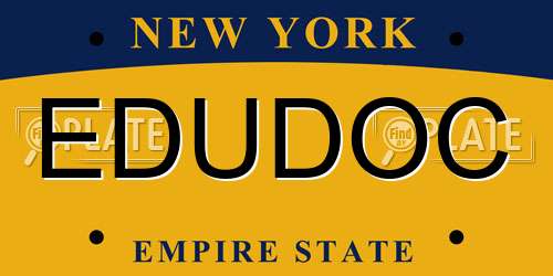EDUDOC New York License Plate