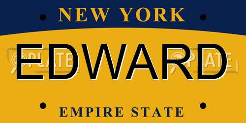 EDWARD New York License Plate