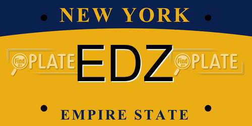 EDZ New York License Plate