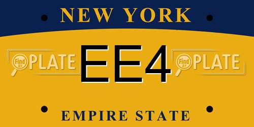 EE4 New York License Plate