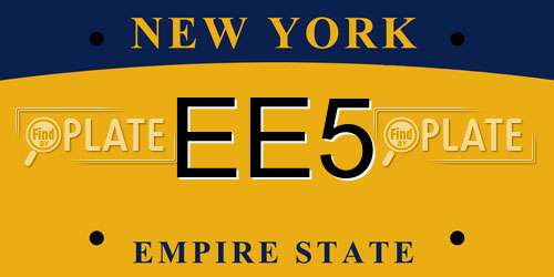 EE5 New York License Plate