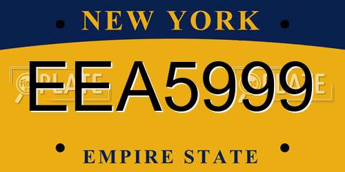 EEA5999 New York License Plate
