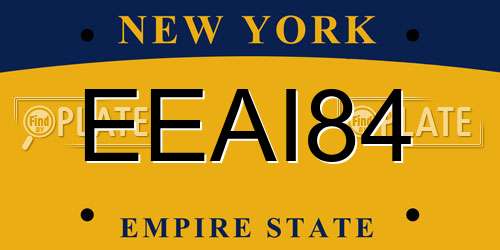 EEAI84 New York License Plate