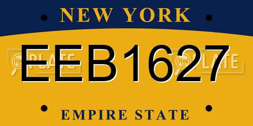 EEB1627 New York License Plate