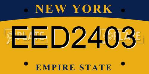 EED2403 New York License Plate