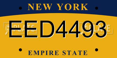 EED4493 New York License Plate