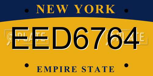 EED6764 New York License Plate