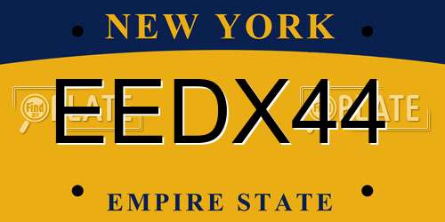 EEDX44 New York License Plate