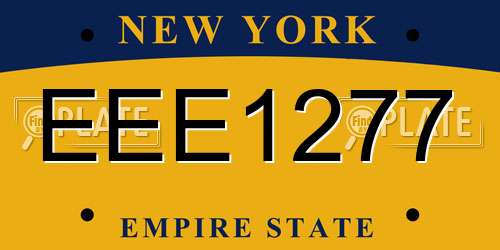 EEE1277 New York License Plate