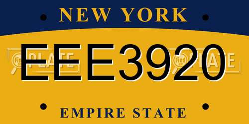EEE3920 New York License Plate