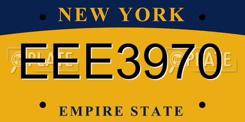 EEE3970 New York License Plate