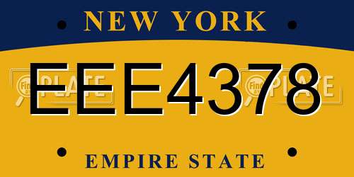 EEE4378 New York License Plate