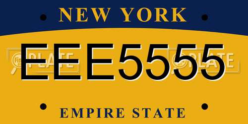 EEE5555 New York License Plate