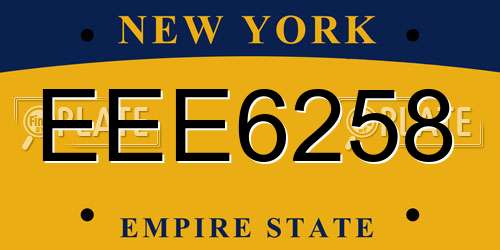 EEE6258 New York License Plate
