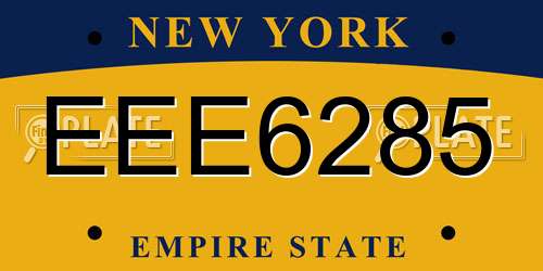 EEE6285 New York License Plate