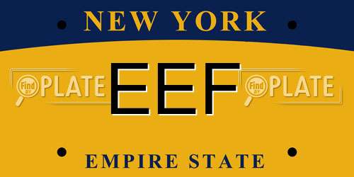 EEF New York License Plate