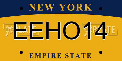 EEHO14 New York License Plate