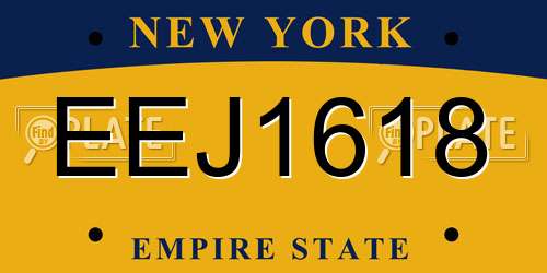 EEJ1618 New York License Plate