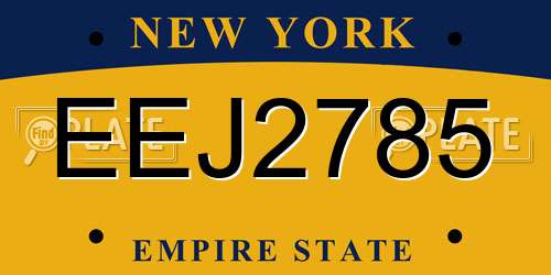 EEJ2785 New York License Plate