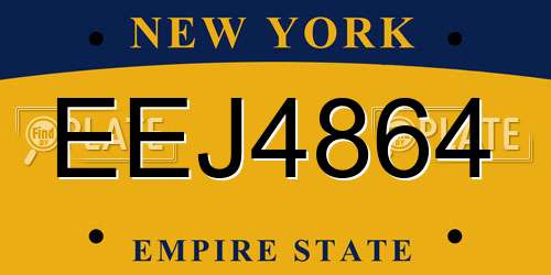 EEJ4864 New York License Plate