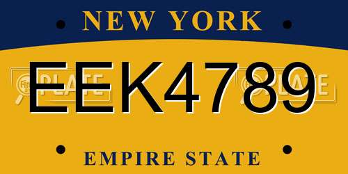 EEK4789 New York License Plate