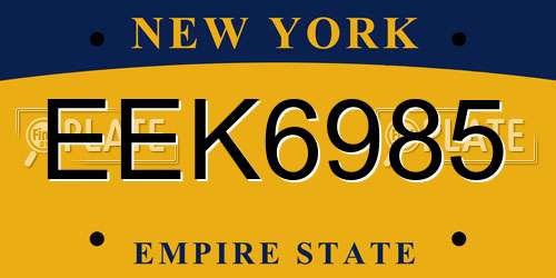 EEK6985 New York License Plate