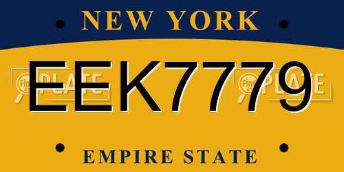 EEK7779 New York License Plate