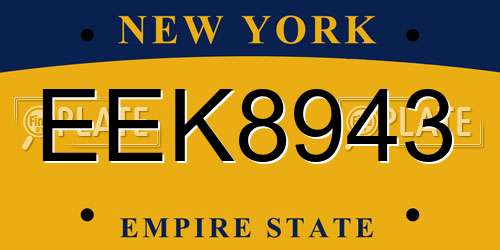 EEK8943 New York License Plate