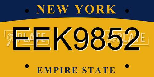 EEK9852 New York License Plate