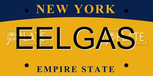 EELGAS New York License Plate